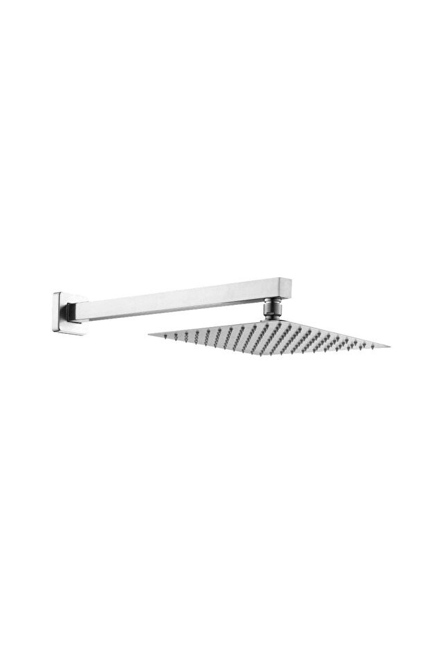 Ankastre Duş Başlığı Borulu Kare Slim Metal 25x25 cm