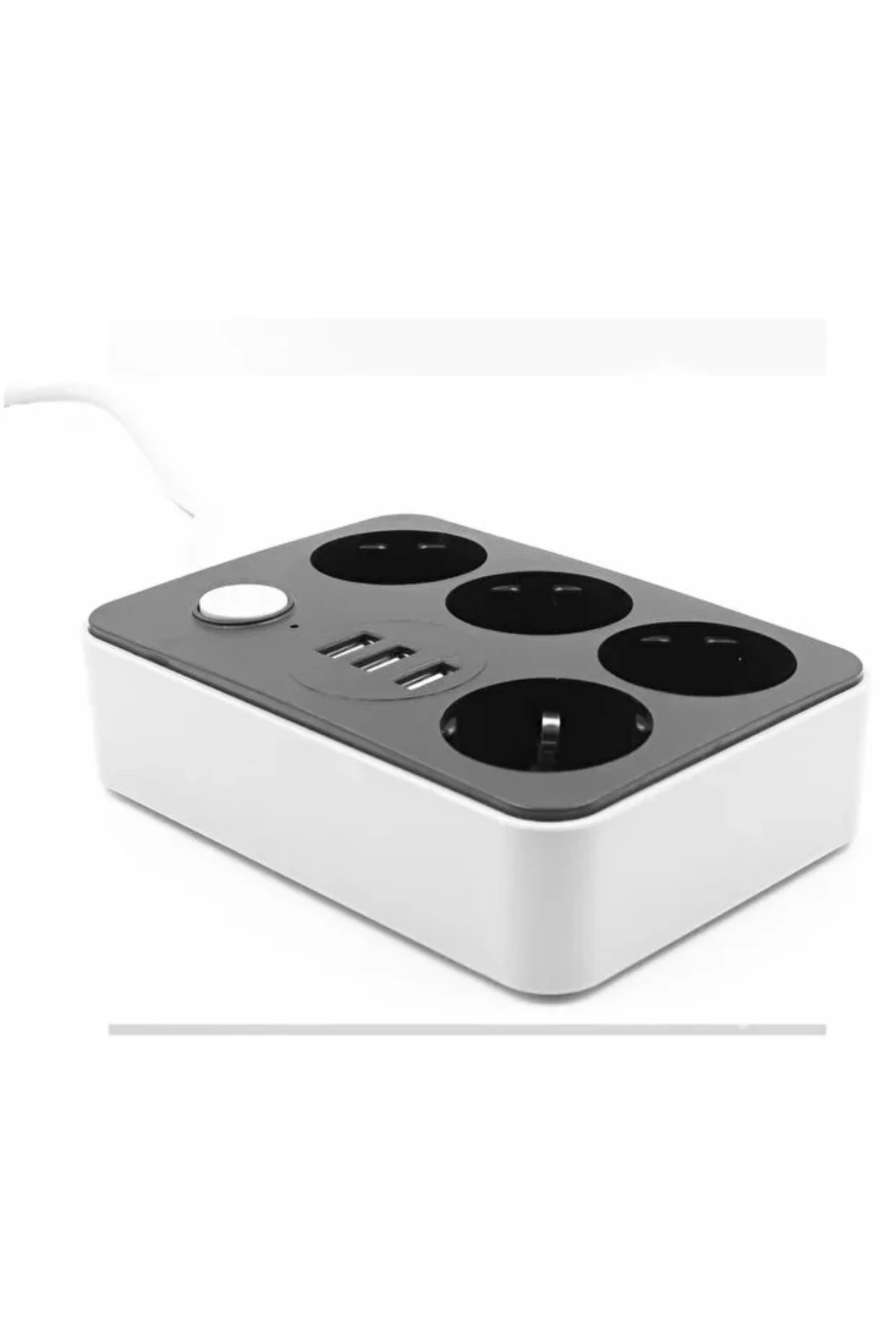 4’lü Akıllı Priz ve 3 USB Girişli Çoklu Priz – Anahtarlı Masa Üstü Uzatma Kablosu, Güvenli Enerji Da
