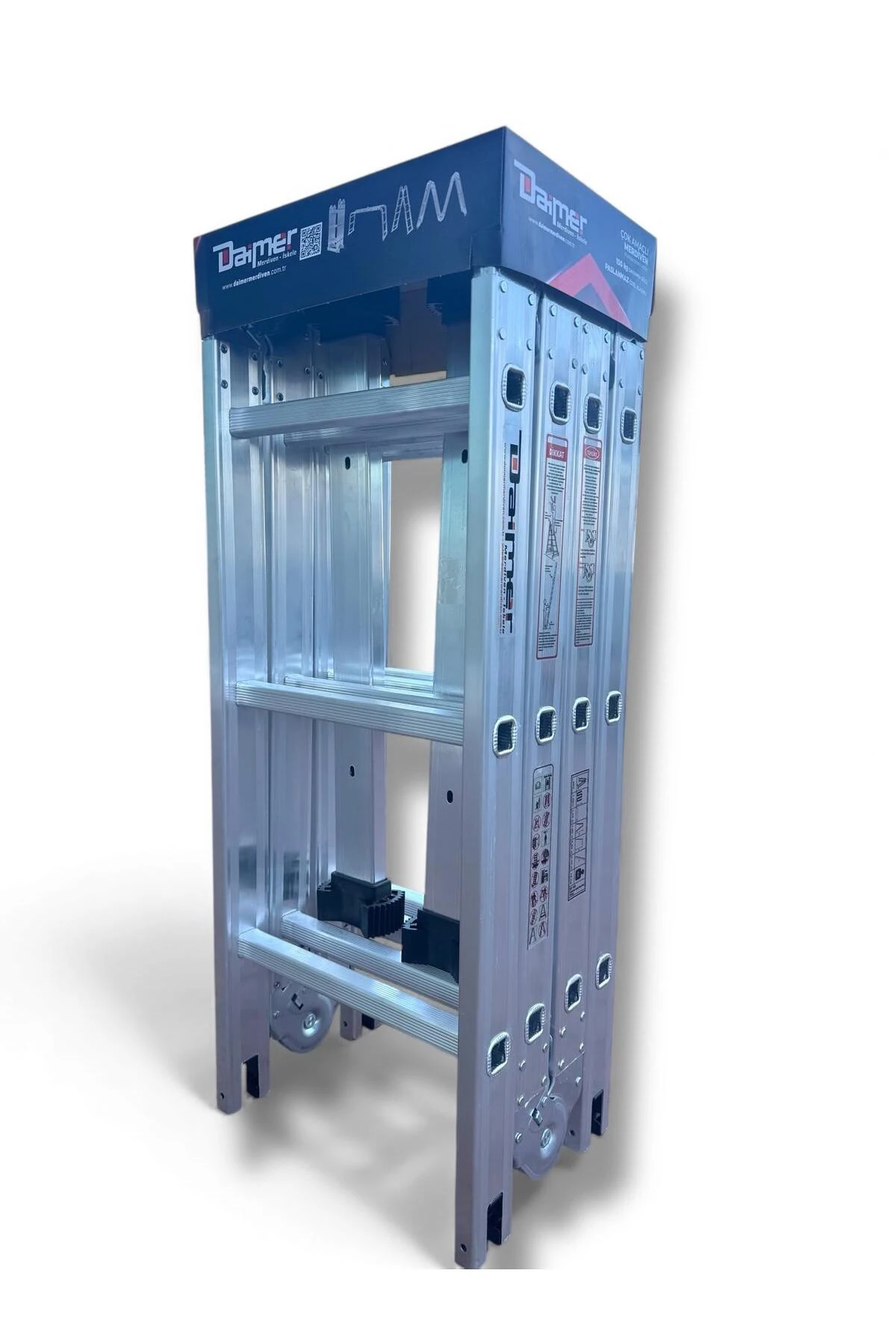 4X3 ALÜMİNYUM ÇOK AMAÇLI AKROBAT MERDİVEN 3.70 MT 12 BASAMAKLI