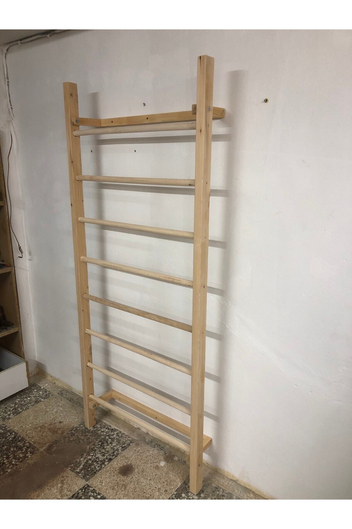 Eşsiz Wood (54*200) Ekonomik Dogal Ahşap Fızık Tedavi Barı Tırmanma Merdiveni Egzersiz Barıjimlastik