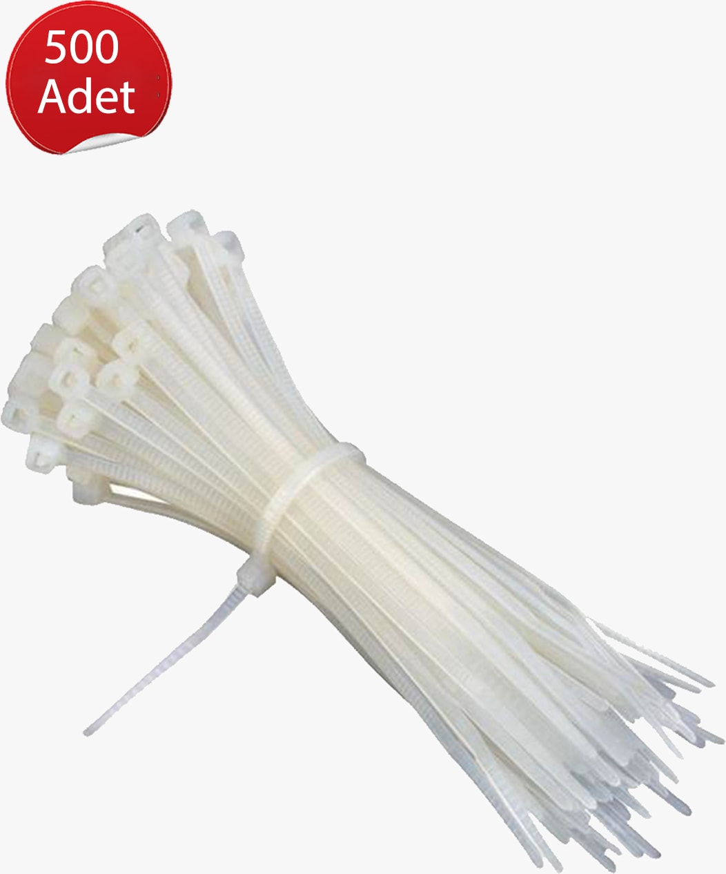 Plastik Kelepçe Cırt Kablo Bağı 2.5X200MM Beyaz 500 Adet