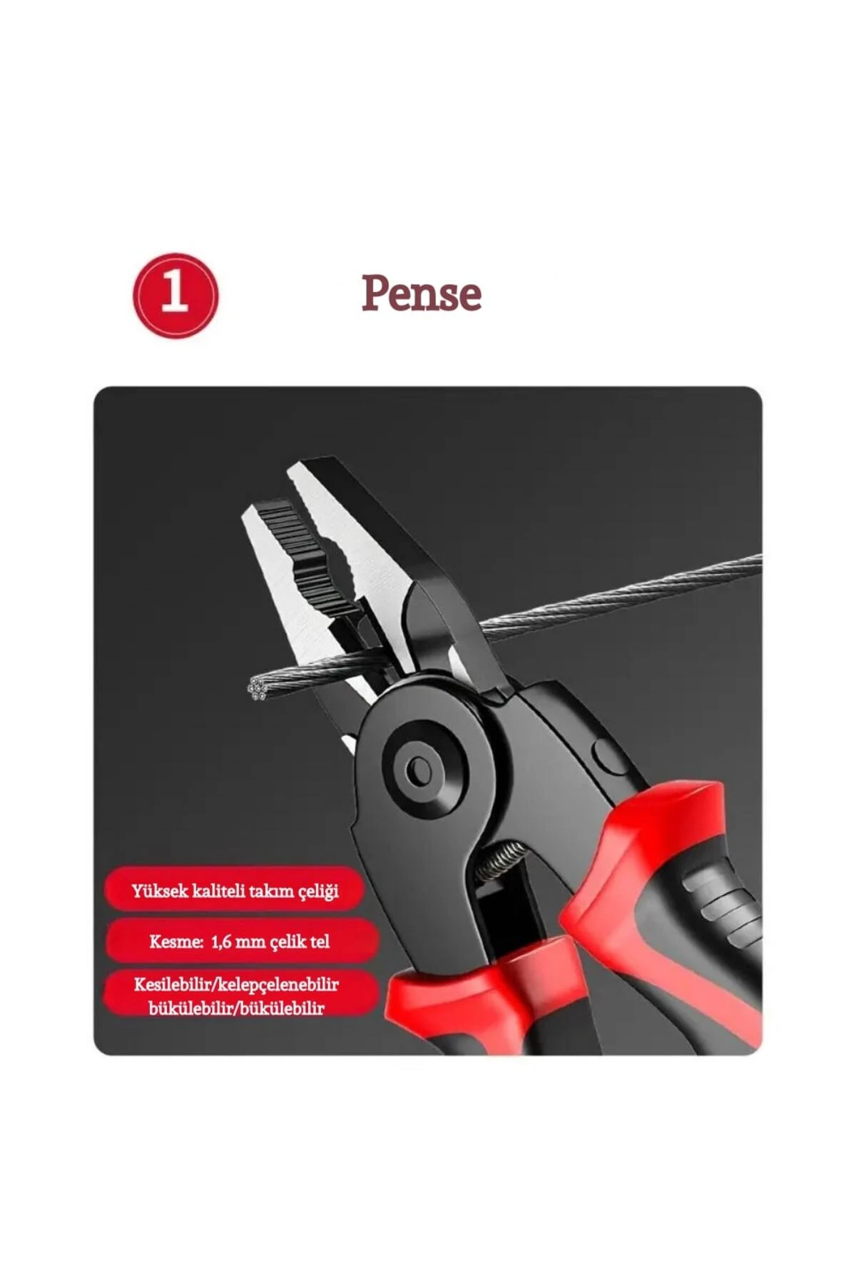 5 Başlıklı Profesyonel Pense Seti – Çok Amaçlı & Dayanıklı