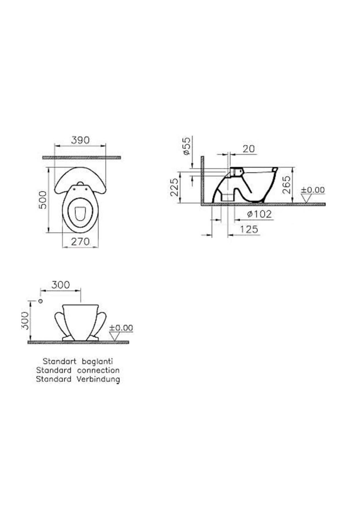 ARKITEKT KURBAGA TEK KLOZET BEYAZ