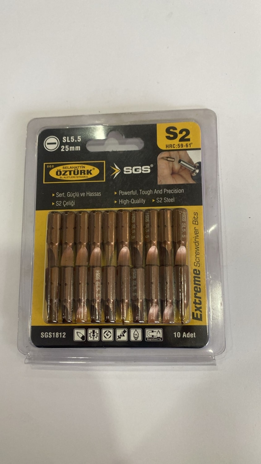 SGS DÜZ UÇLU BİTS 25 mm Paket Içi 10 LU
