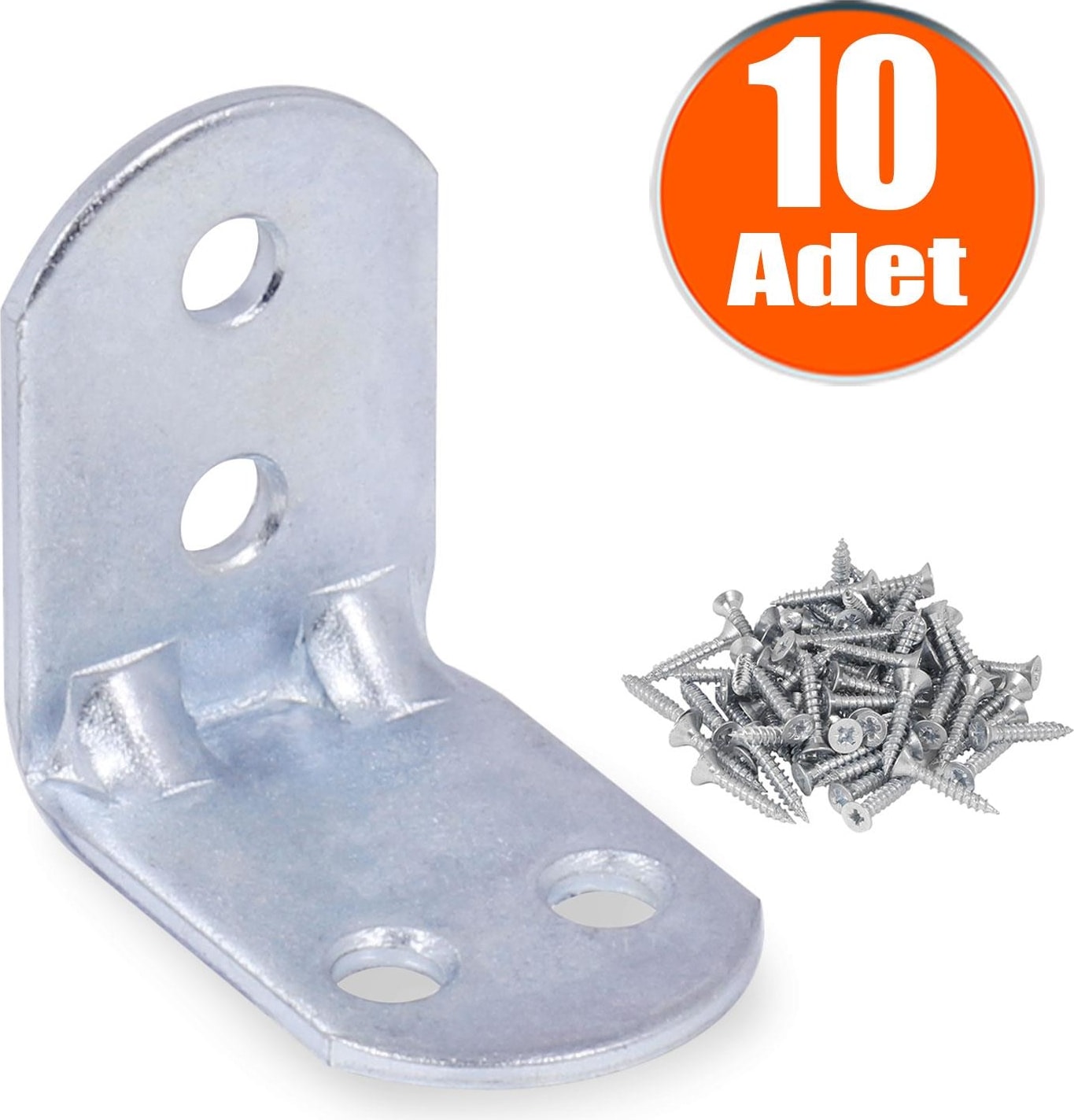 Mobilya Dolap Köşe Bağlantı Sabitleme L Demir Gönye 30x30x22 mm (10 ADET)