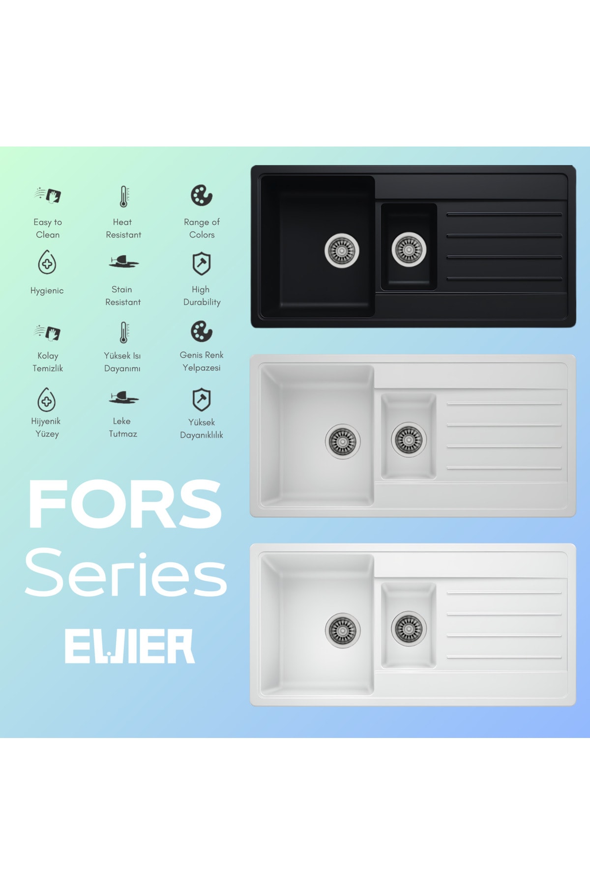 Granit Evye Fors Series Antrasite (ANTRASİT) - (1.5 Göz) - (100x50)