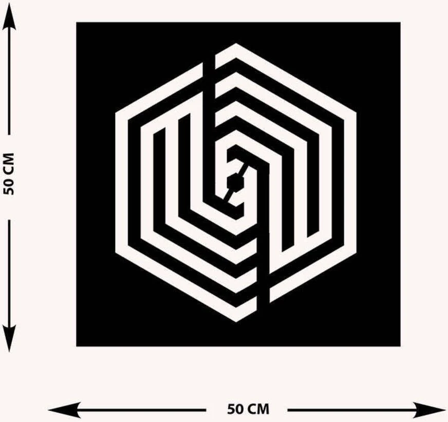 -Allah Islami Metal Tablo - Islami Ev Dekorasyonu - Dini Duvar Tabloları - 50 X 50 - Cm - Sıyah-Islm-136