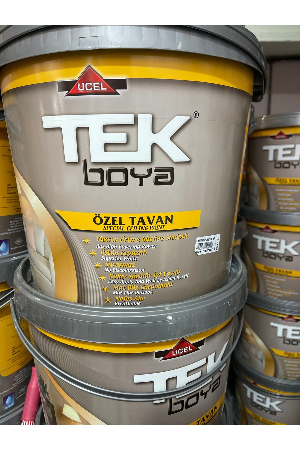 Tek Tavan Boyası Beyaz 17.5 Kg 10 Lt