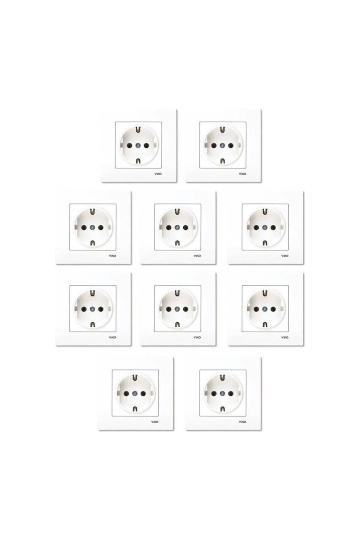 Viko Karre Beyaz Topraklı Priz 10 Adet Çerçeveli Ürün
