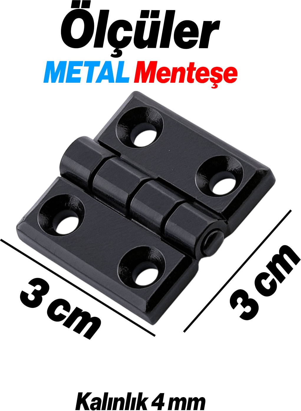 Metal Mini Yaprak Menteşe 30X30MM Dayanıklı Mobilya Kapı Dolap Çekmece Kapak Aksesuar Bağlantı Siyah