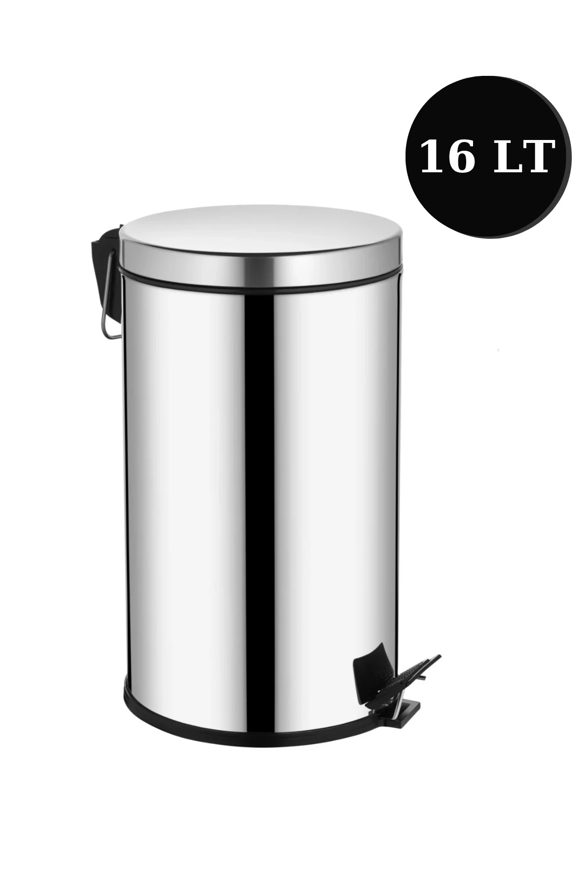 16 Litre Çöp Kovası Metal Paslanmaz Çelikli Pedal Çöp Kutusu Tuvalet Banyo Balkon Mutfak