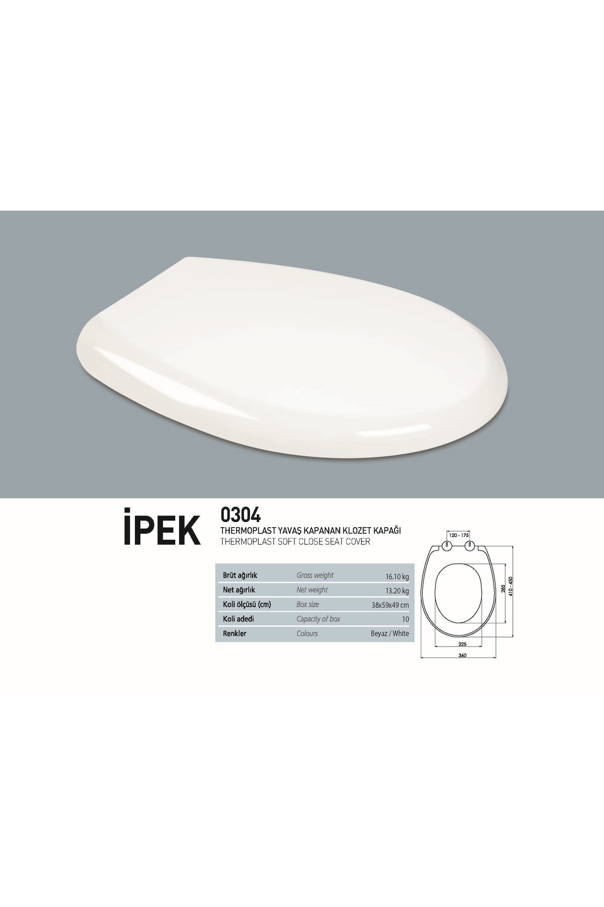 Pr3510 Pera Kanalsız Asma Klozet, Nkp Yavaş Kapak