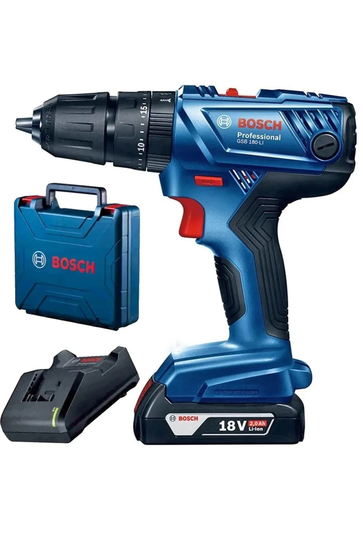 Tek Akülü Şarjlı Matkap Darbeli Matkap 18V Akülü Vidalama + 46 Parça Vidalama Ucu Tornavida