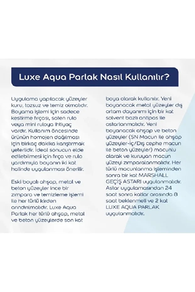 Aqua Luxe Su Bazlı Parlak Akrilik Esaslı Dekoratif Boya - Deniz Kabuğu 2,50 Lt