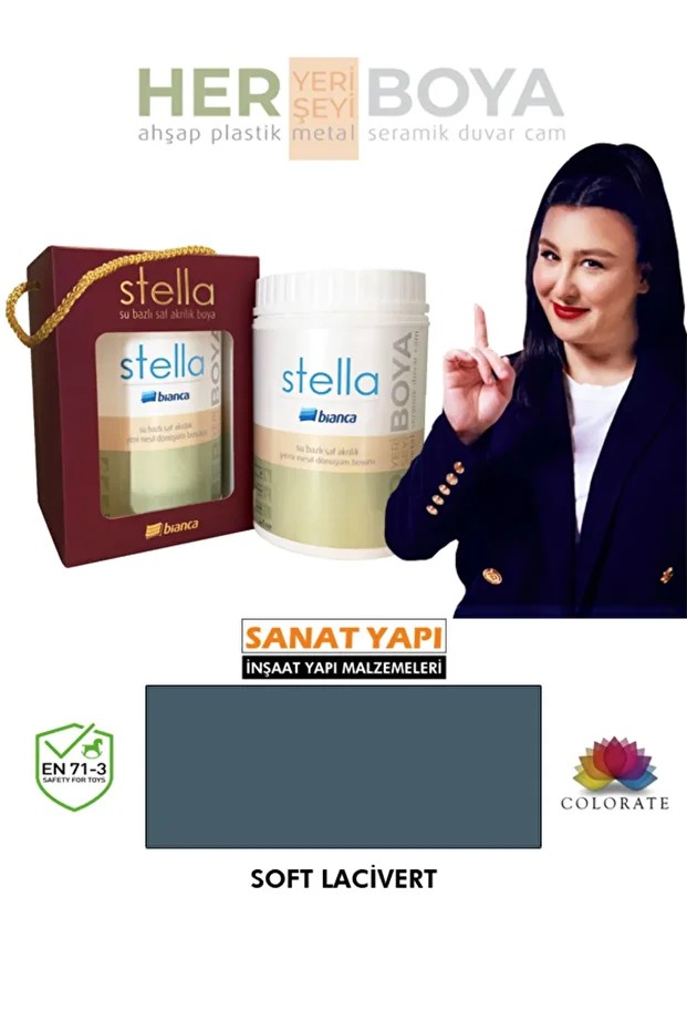 Stella Su Bazlı Akrilik Boya Soft Lacivert