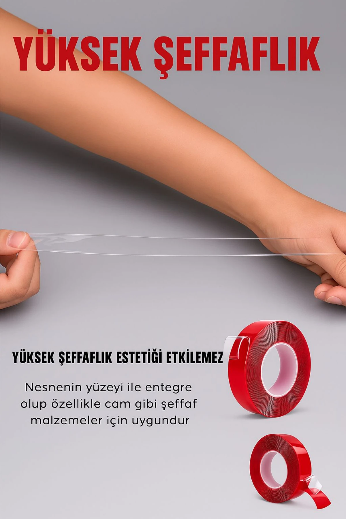 Yüksek Mukavemetli Çift Taraflı Doku Bandı Bant Nano Teknolojili