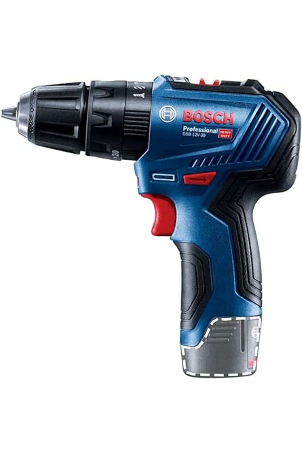 BOSCH Professional GSB 12V-30 Akülü Darbeli Delme Vidalama Makinesi (12 Volt, 2 x 2,0 Ah Akü, Şarj