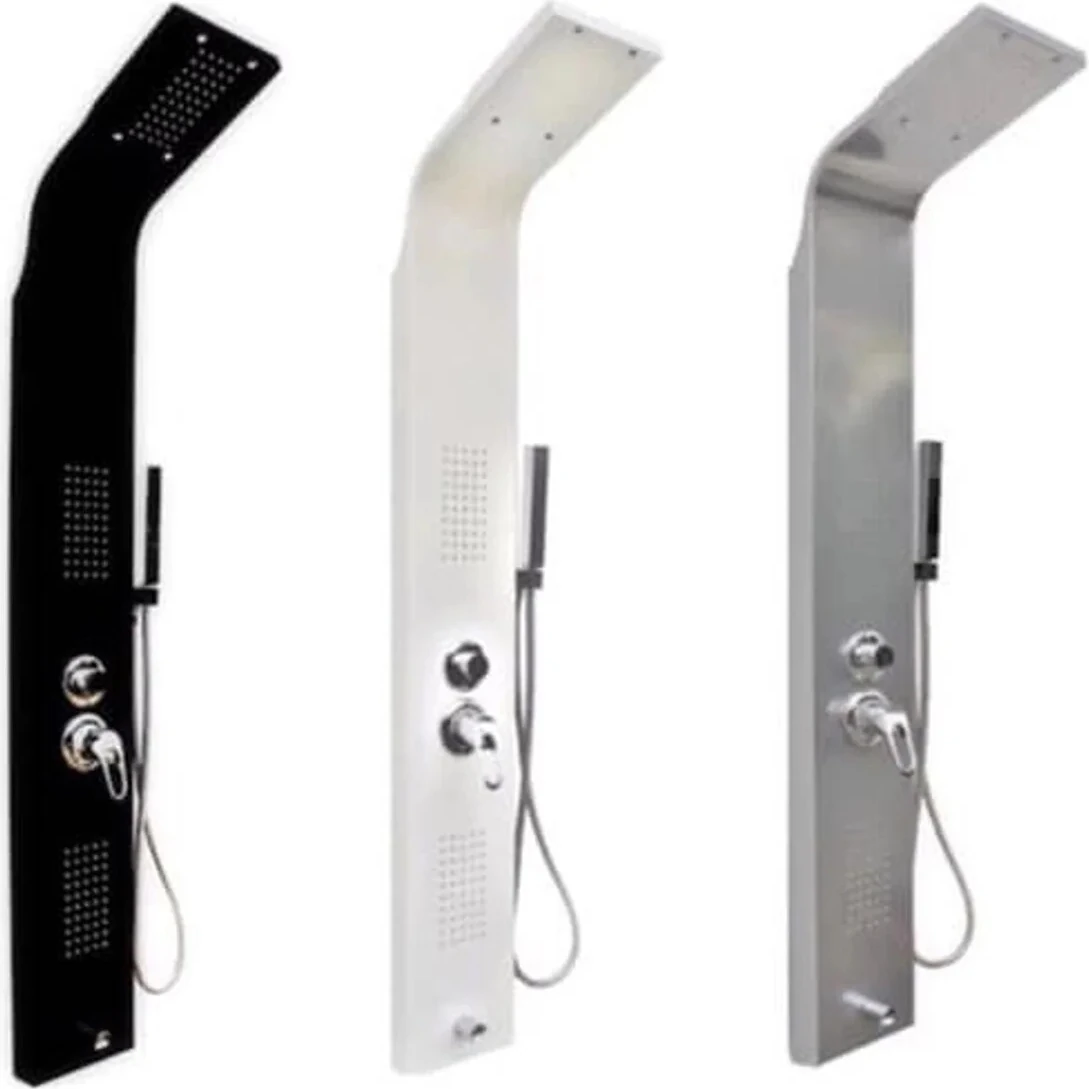 Kuğu Dikey Duş Paneli Masajlı Duş Sistemi Beyaz