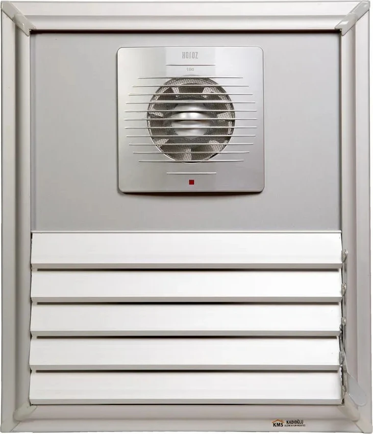 Aspiratörlü (Havalandırma - Fanlı) Eloksal - Metal Renk - Alüminyum - Yüzeysel Yapıştırma Menfez