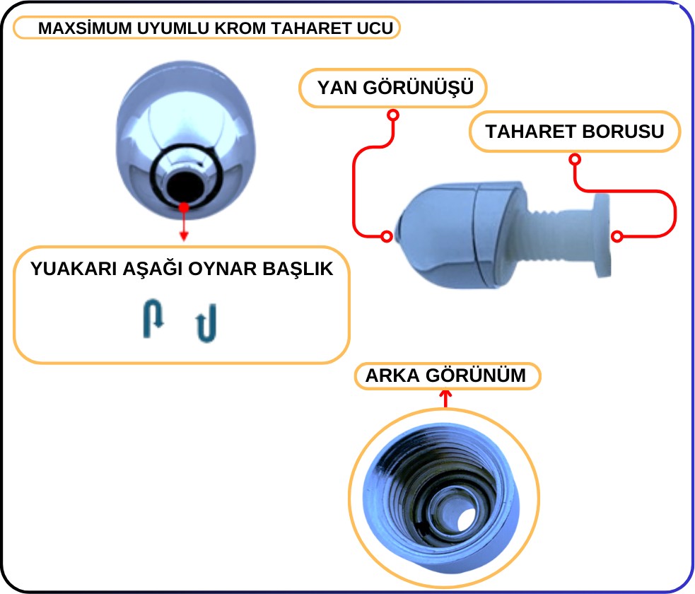 311463YP1TE Vitra-Taharet Ucu Fıskiye Ayarlı Krom (TK17°)
