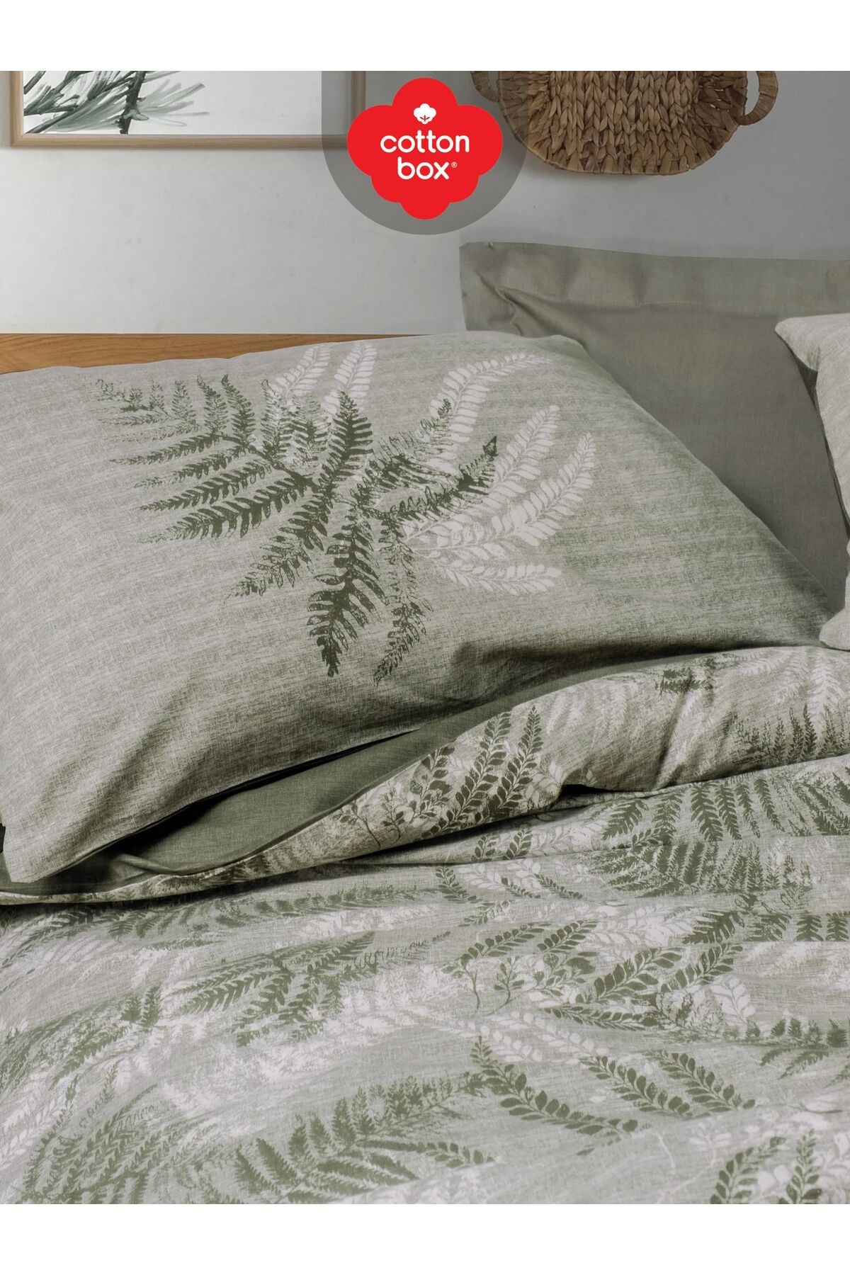 FROND HAKI DUAL SERI Ranforce Çift Kişilik Nevresim Takımı %100 Pamuk