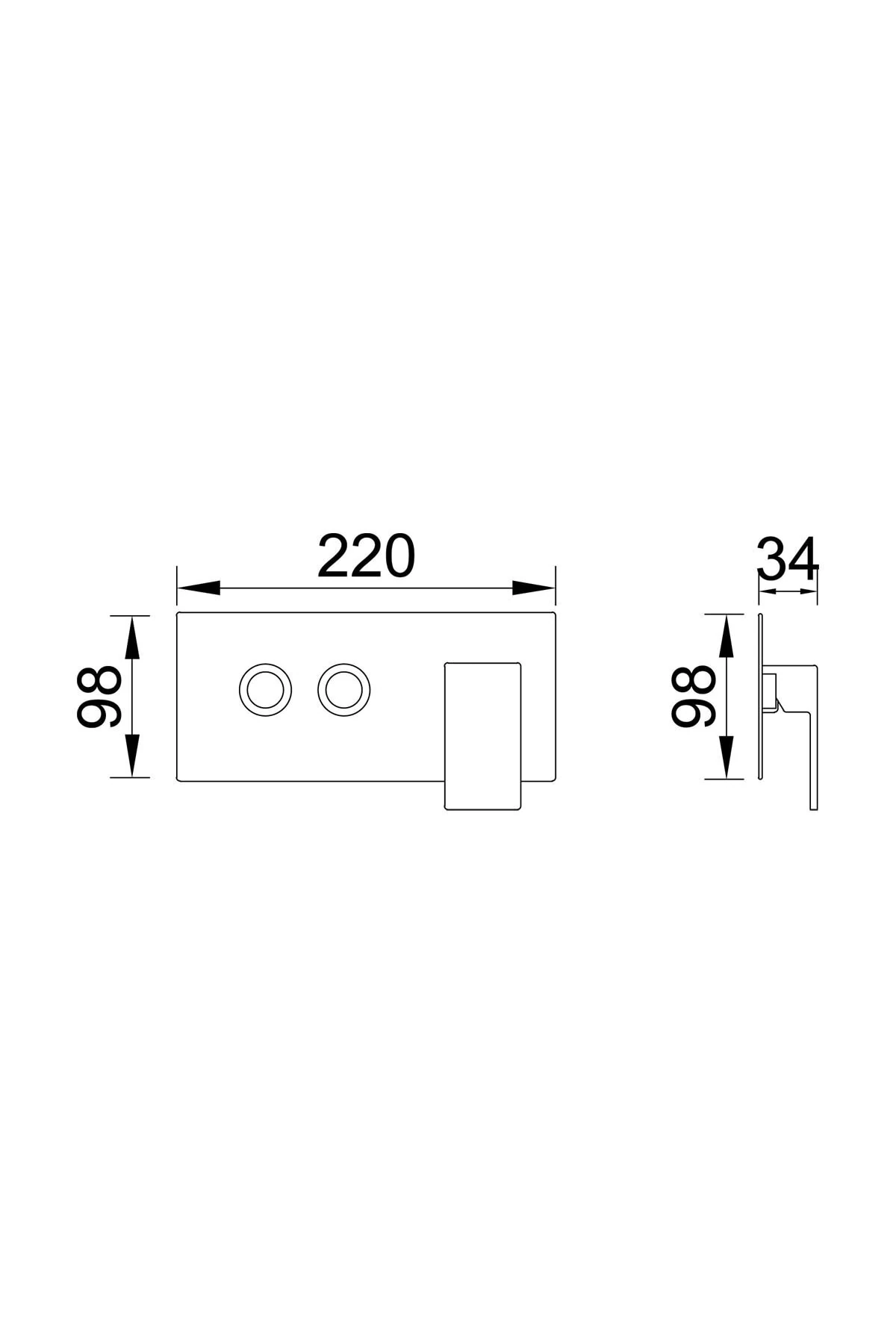 Ankastre Banyo Bataryası Comfort 2 Yönlü Gold Kab103-2g