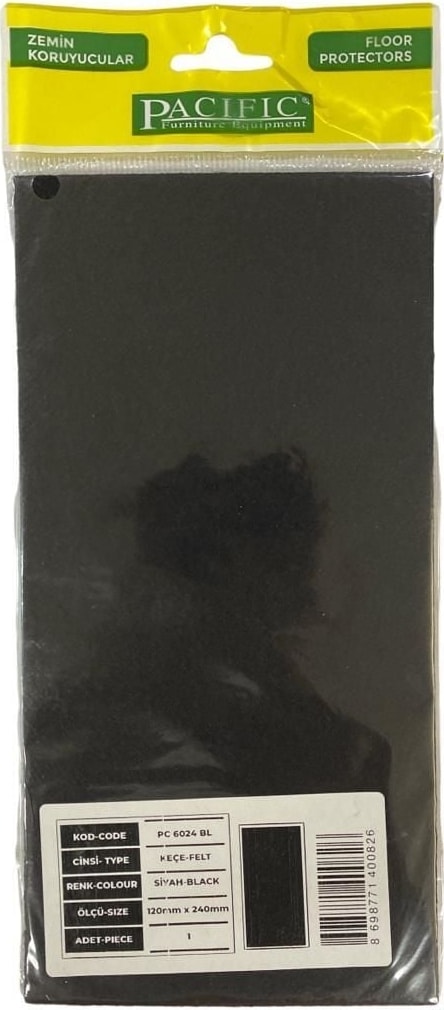 Pacific 6024 Bl Yapışkanlı Keçe 120 mm x 240 mm Siyah