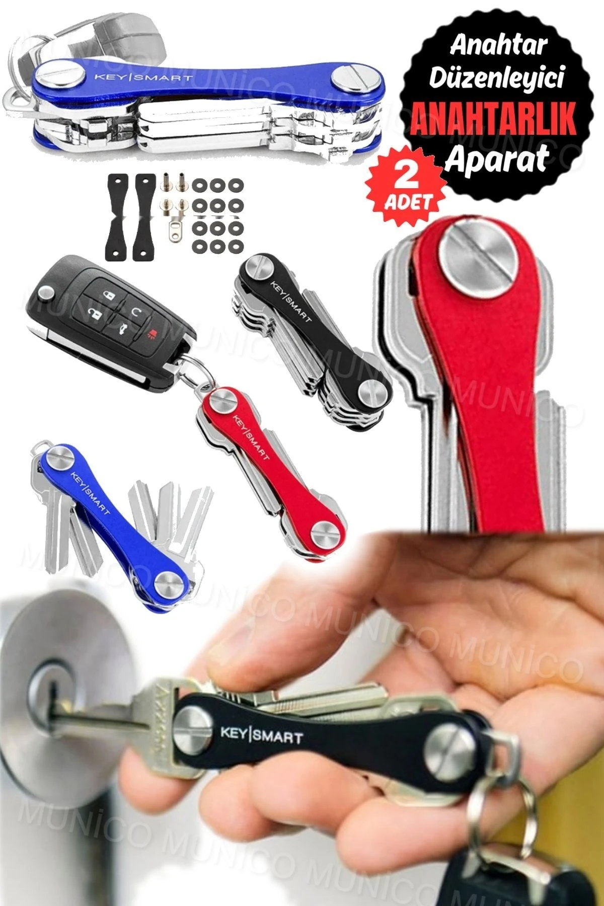 2 Adet Akıllı Anahtarlık Clever Anahtarlar USB Flash Bellek ve Diğer Küçük Eşyalar İçin Şık