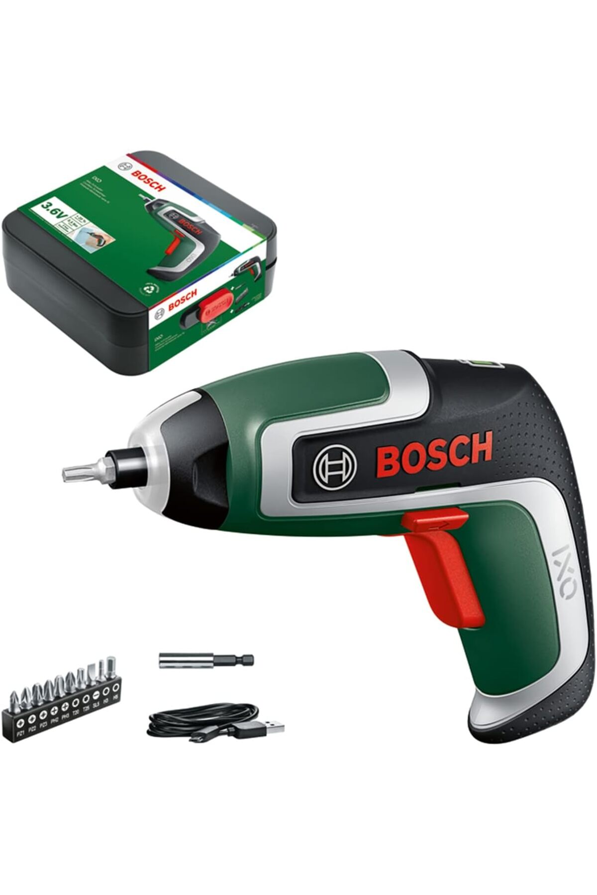 BOSCH Akülü Vidalama Şarjlı Tornavida Şarjlı Matkap Ixo 7 + 46 Parça Cırcır Tornavida Vidalama Ucu