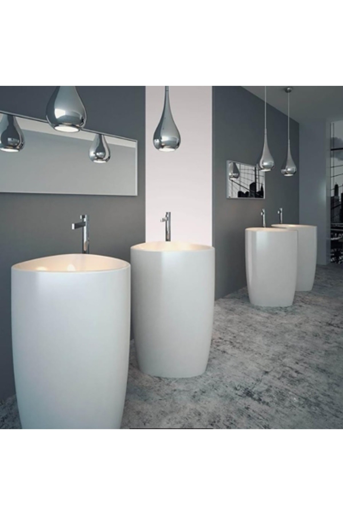 Etna Monoblok Yerden Lavabo Parlak Siyah 1075-005-0125