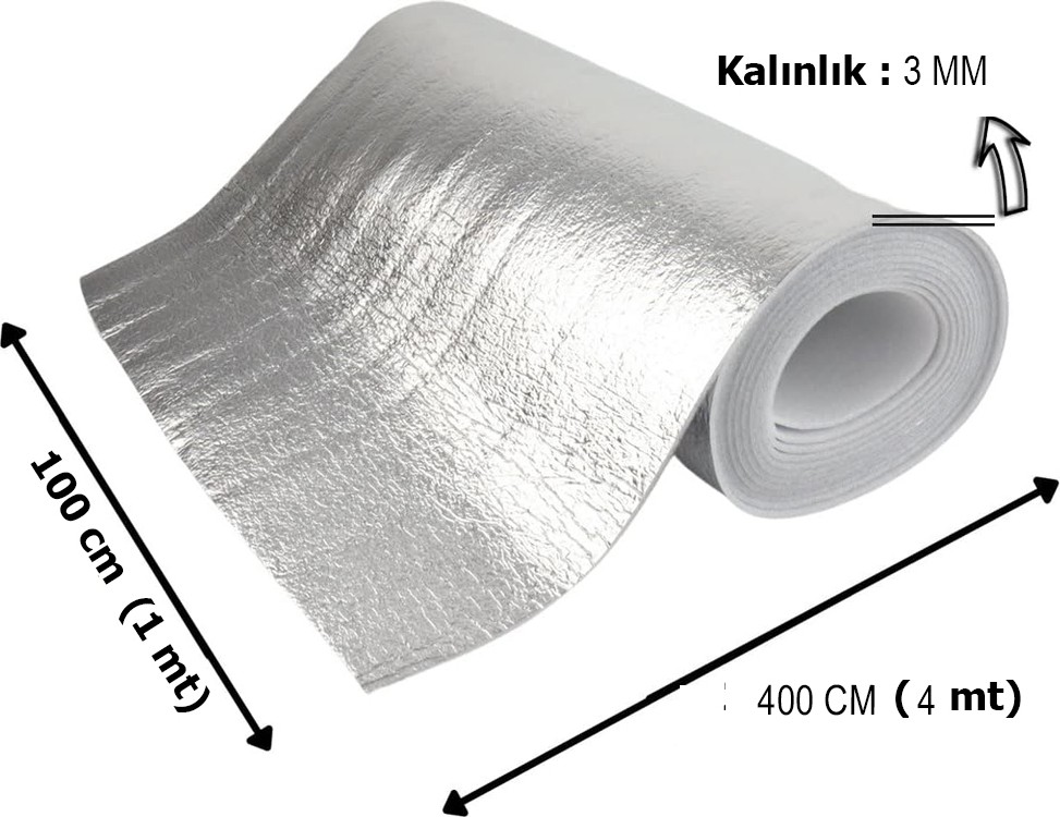 4 mt Kalorifer Radyatör Arkalığı Isı Yalıtımı İzalasyon Levhası Petek Arkası Alüminyum Folyo 4 mt x 1mt