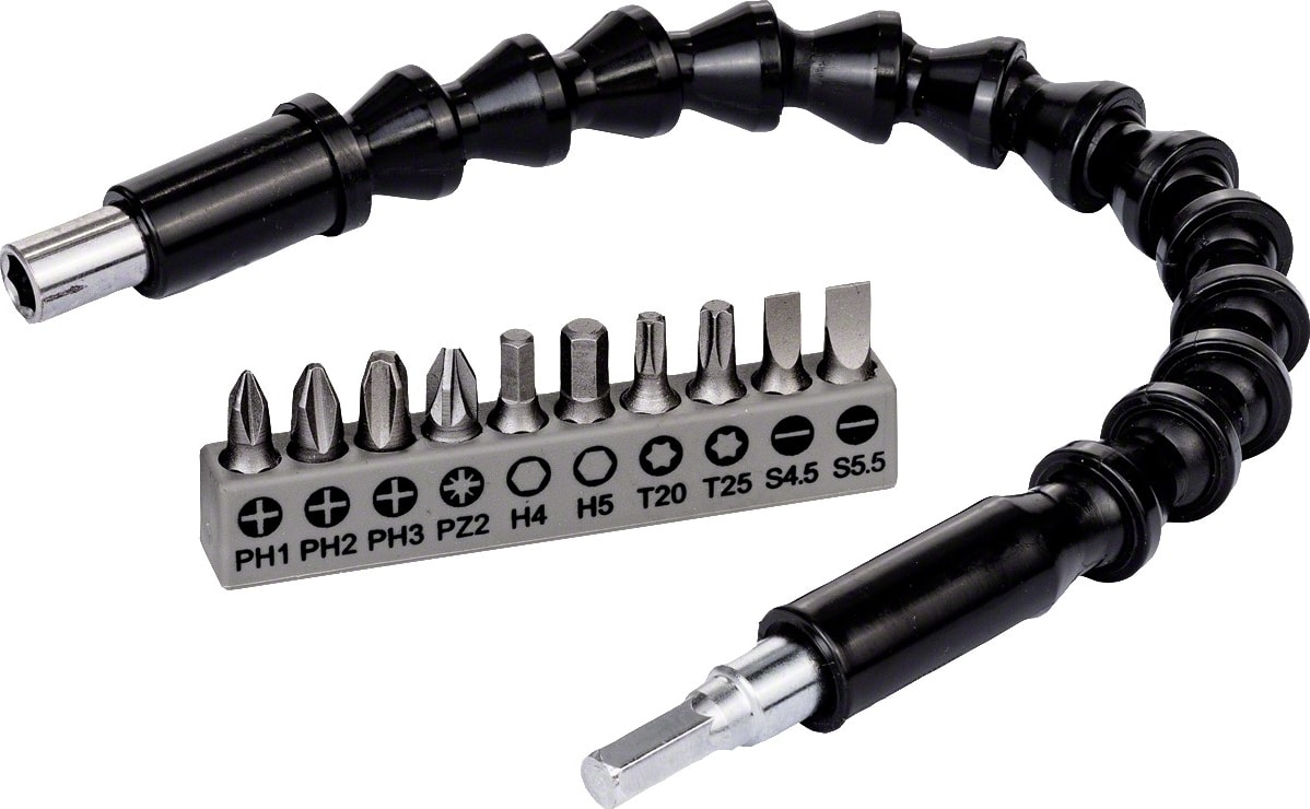 BOSCH 10 Parça Esnek Bükülebilir Vidalama Uzatma Adaptörü 30cm