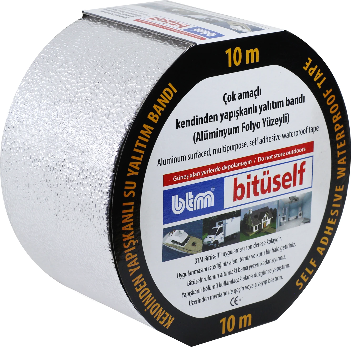 10 mt x 10 cm  Alüminyum Kaplı Oto Ses Su Yalıtım Bantı