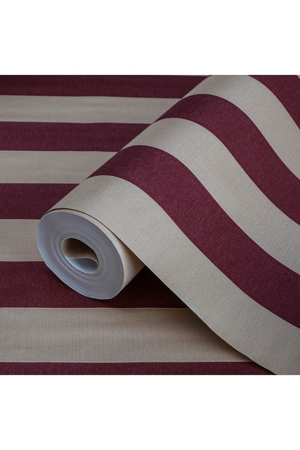 Alfa Duvar Kağıdı Çizgi Desenli Non-woven Kağıt Taban Vinil Kaplı(3704-9)