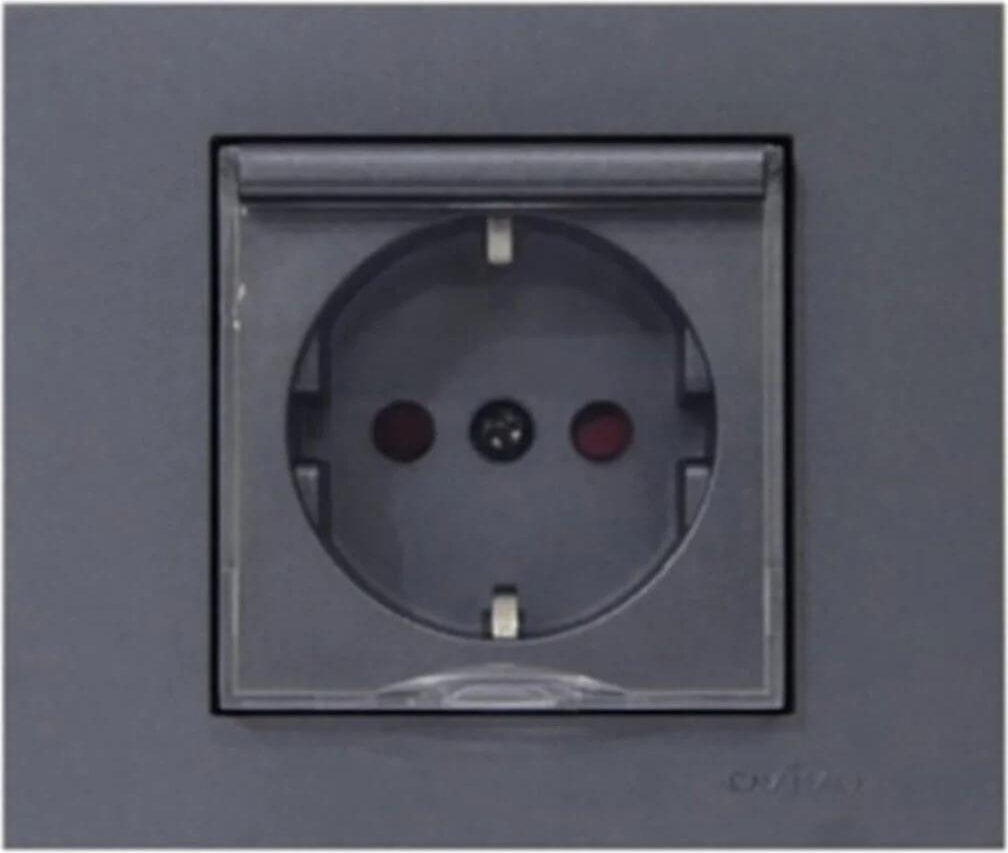 Grano Kapaklı Topraklı Priz Füme