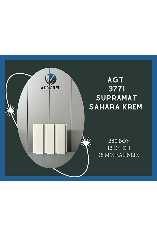 Akyürek Lb 3771 Model Supramat Sahara Krem Renk Dekor Profil Duvar Kaplama Panel Lambri