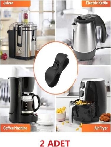 Airfryer Kablo Sarma Aparatı 2 Adet Yapışkanlı Airfry Fırın Rondo Elektrikli Alet Mutfak Kablo Düzenleyici