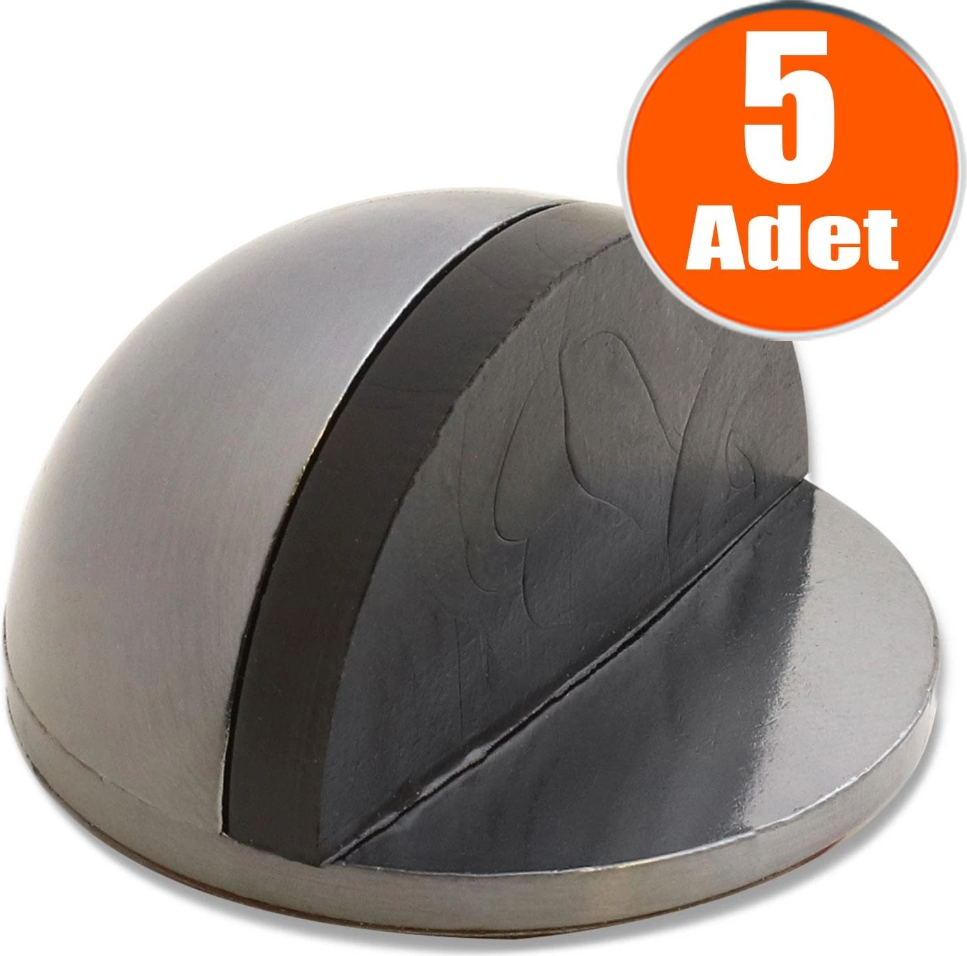Yapışkanlı Yarımay Kapı Kolu Stoperi Tamponu Stop Metal Durdurucu Tutucu Tutacağı Inox 5 Adet