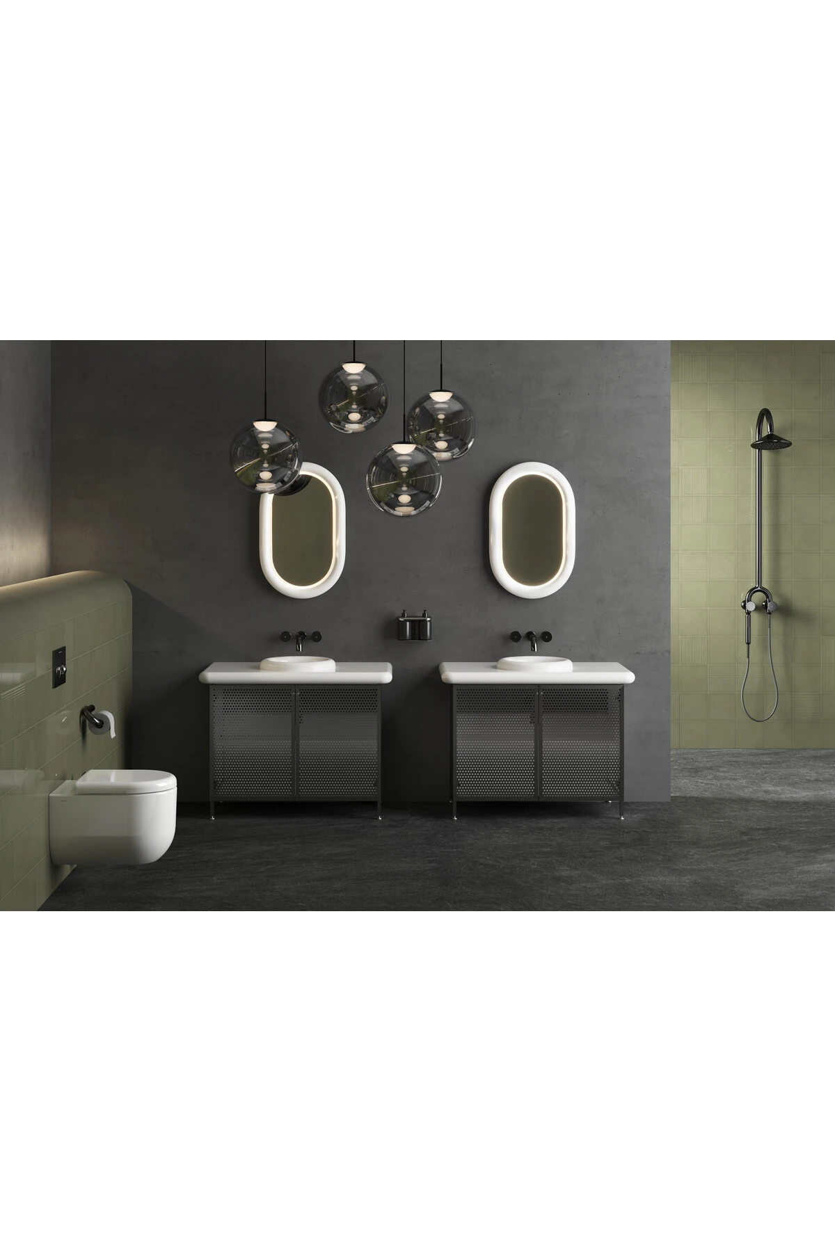 Liquid A4268939 Ankastre Uzun Lavabo Bataryası, Parlak Siyah