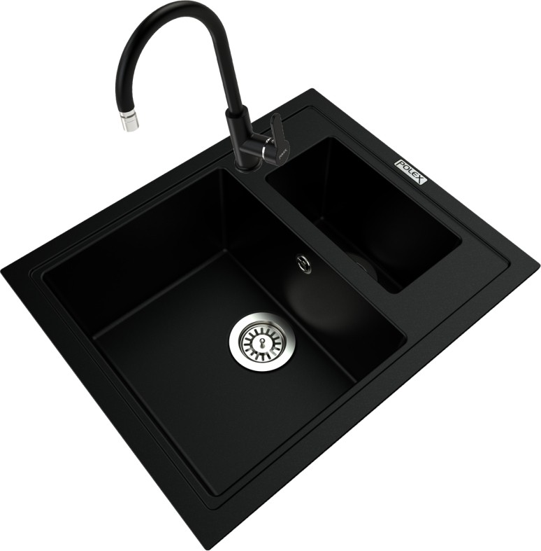 Cristalüx Granit Eviye P-04+Swan-3 Siyah