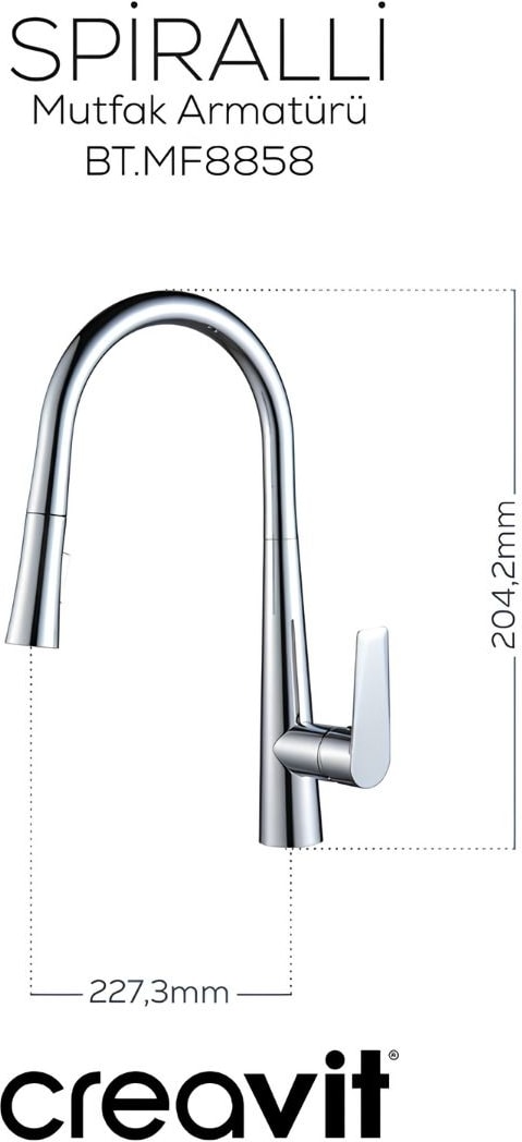 Spiralli Krom Mutfak Bataryası MF8858