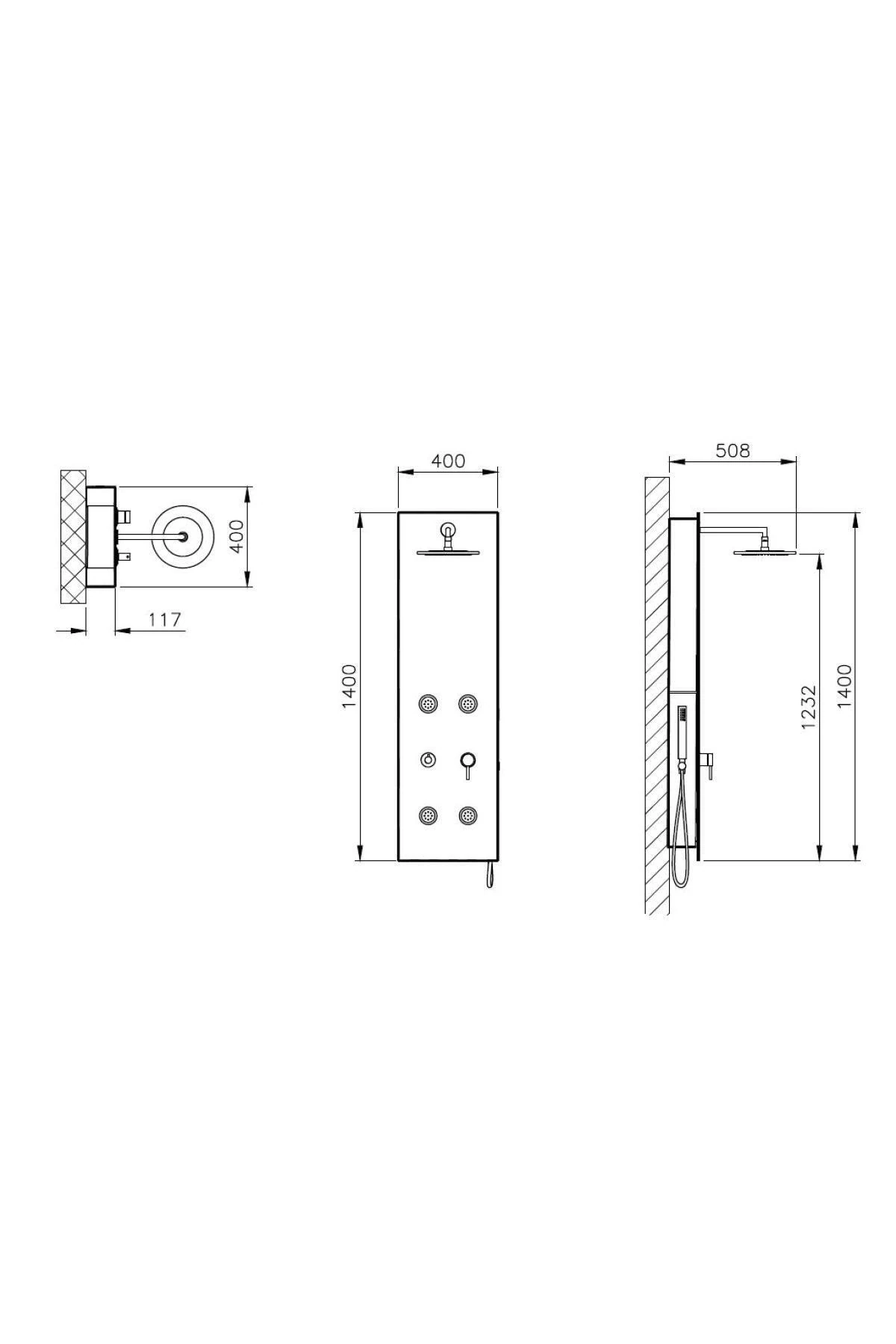 Origin A45804 Masajlı Duş Sistemi, Beyaz Cam - Krom