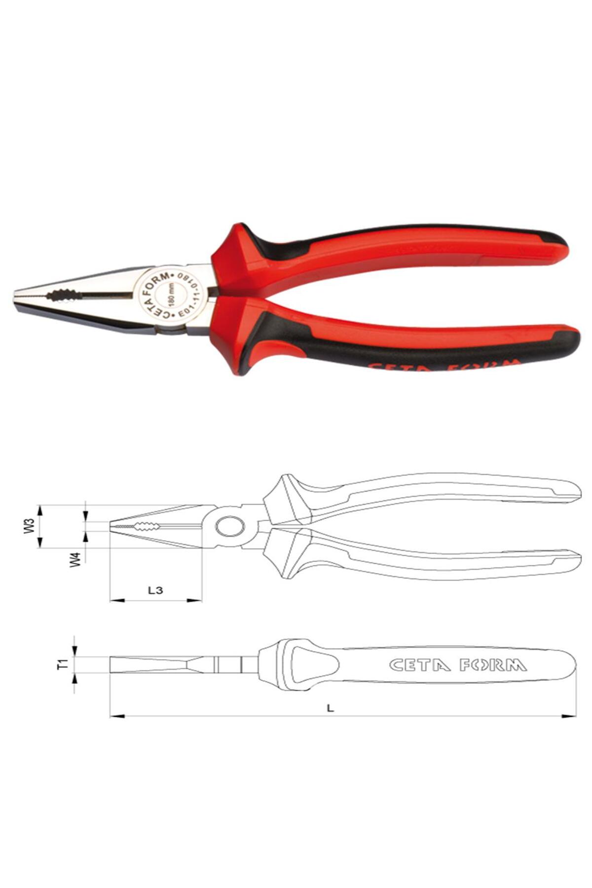 180 Mm Kombine Pense Parlak Krom-duotech Sap E01-11-0180