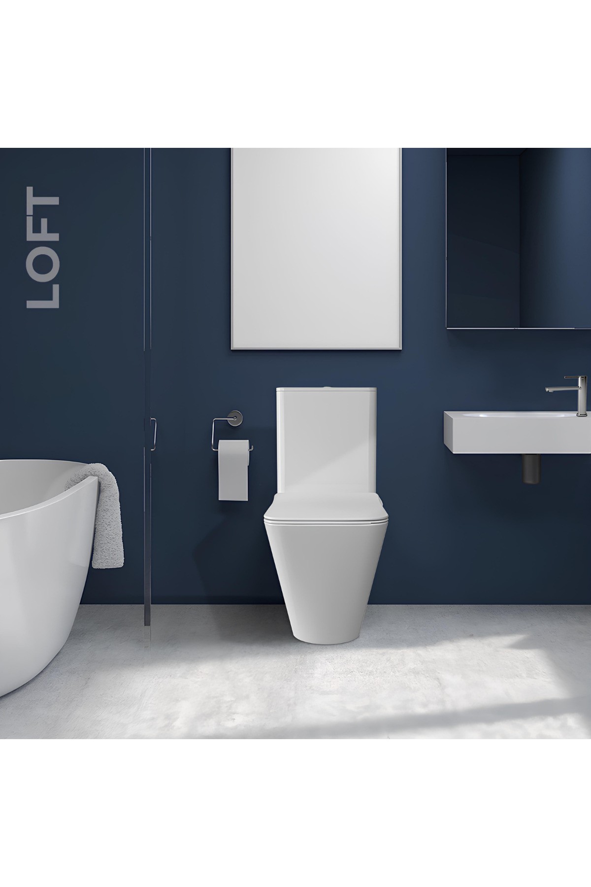 Loft Kanallı Duvara Sıfır Klozet 5822 (LOF.K022), Loft Yavaş Kapak 7420