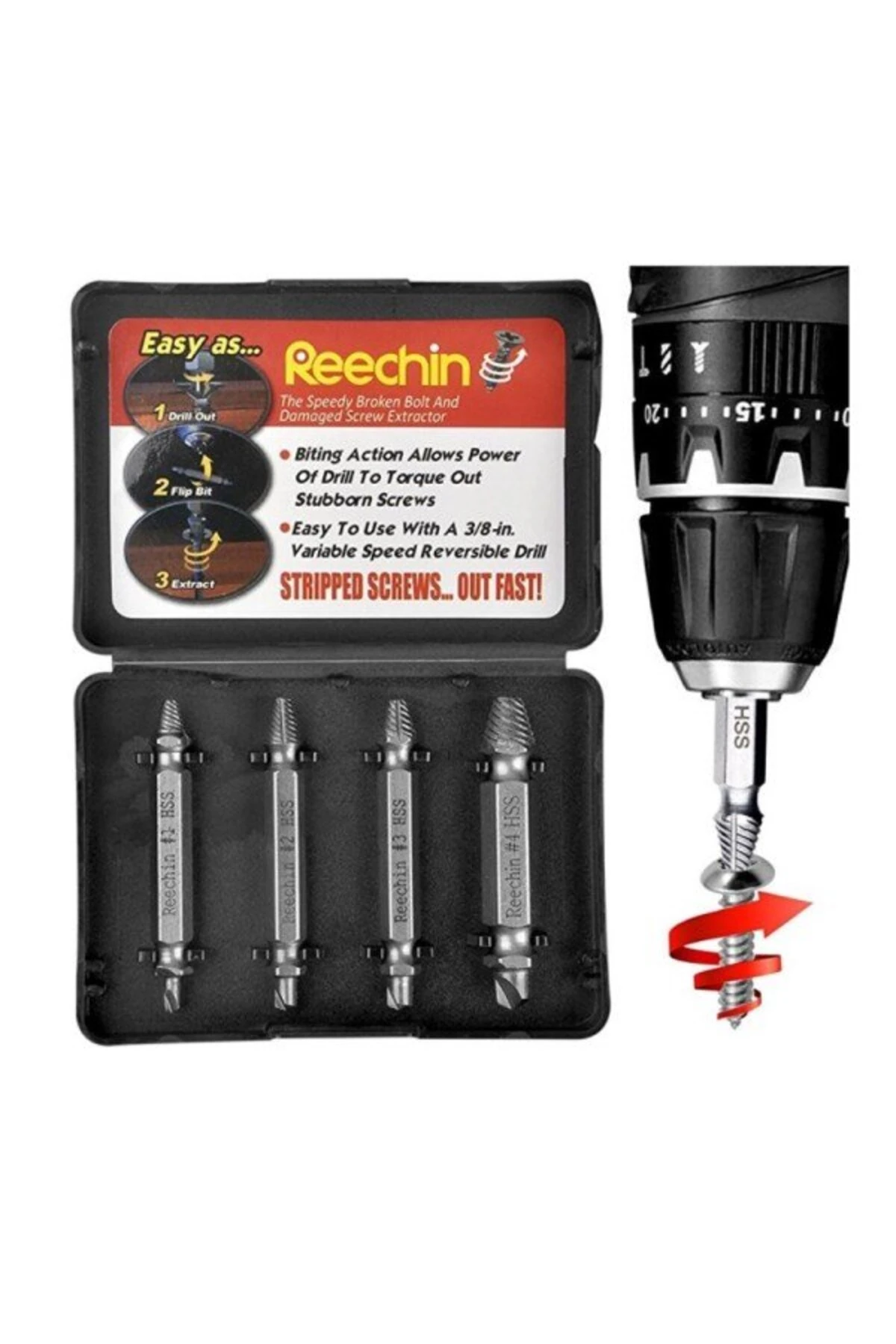 Bükülebilir Matkap Ucu + Hasar Görmüşş Vida Sökme Seti – Profesyonel Kiti Q9F8T1 (7Z)