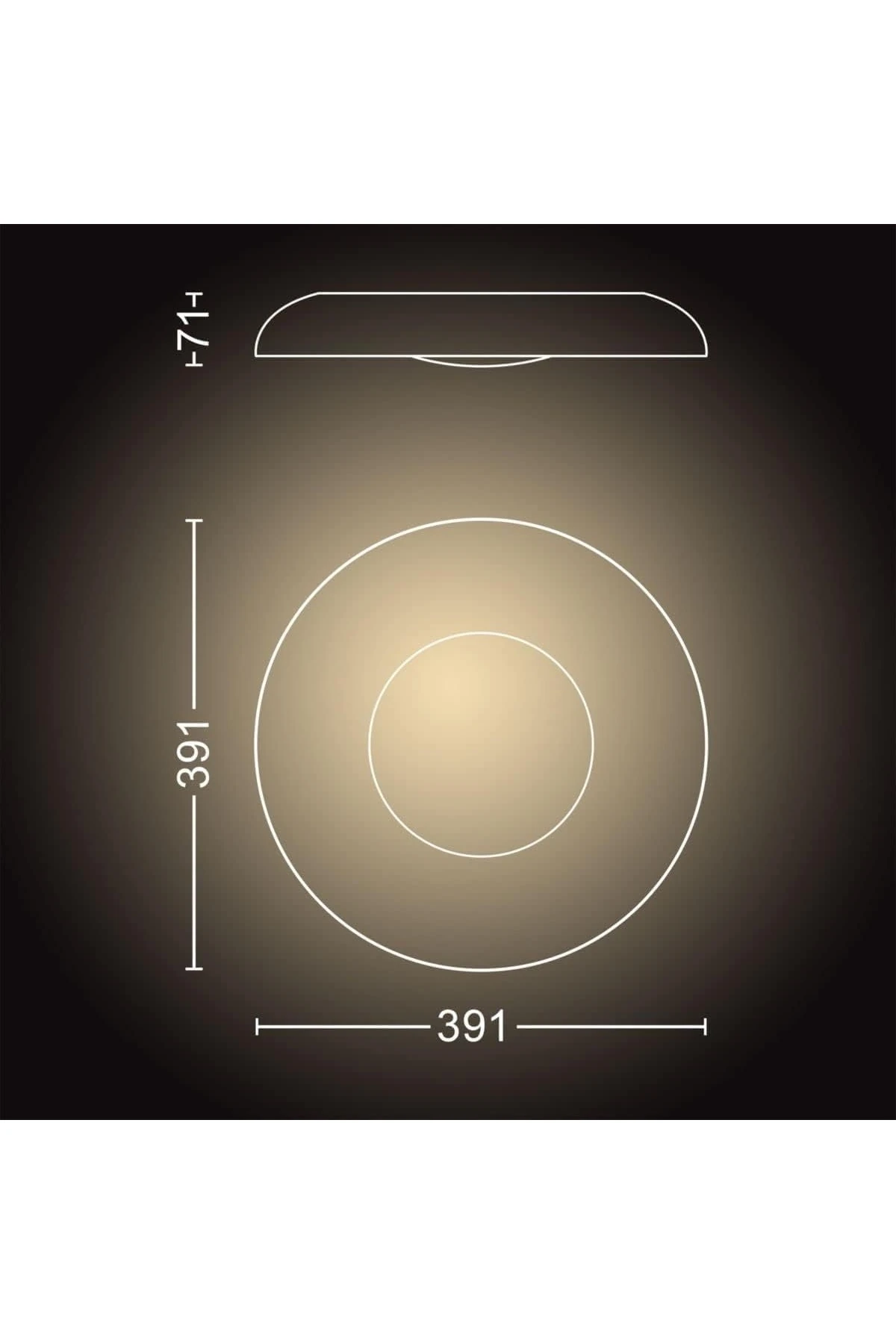 Hue White Ambiance LED Tavan Işığı, Dimmer Anahtarlı, Alüminyum, Akıllı Kontrol, Alexa Uyumluluğu