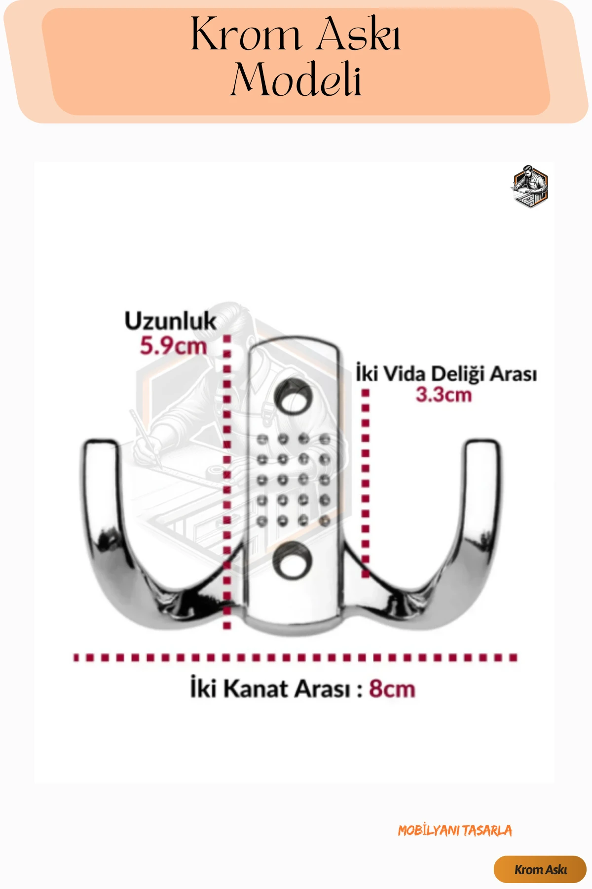 Duvar Vestiyer Dolap Askılığı KROM Metal Askı – Şık Ve Dayanıklı Tasarım