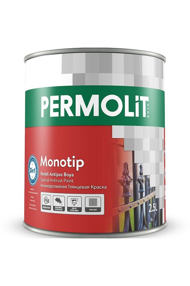 Monotip Renkli Antipas Boya 3'ü Bir Arada 2,5 Lt. Beyaz