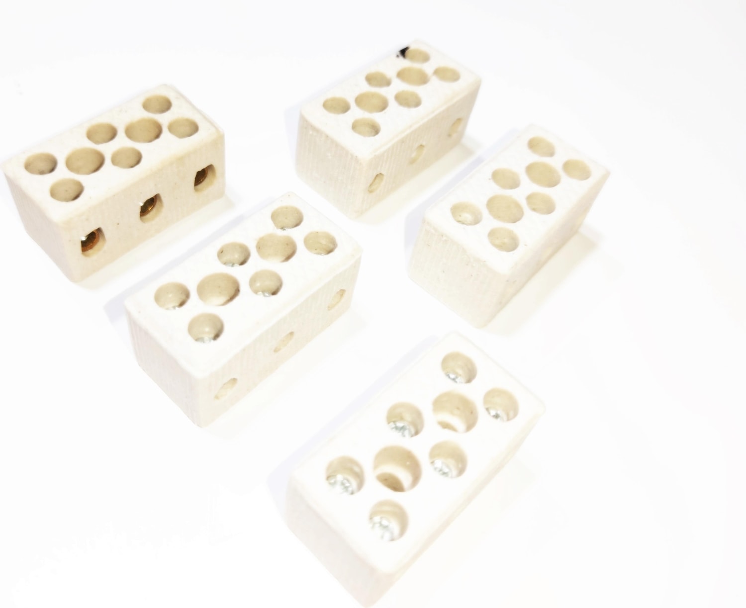 1 No Üçlü Yanmaz Porselen Taş Klemens (5 adet)