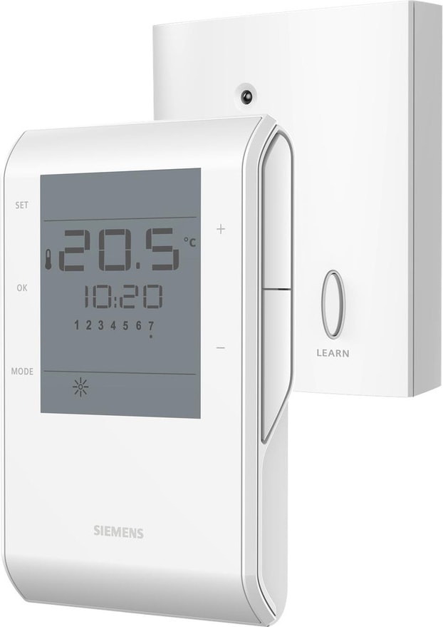 RDE50.1RF/SET Kablosuz Oda Termostatı Haftalık Programlanabilir Beyaz